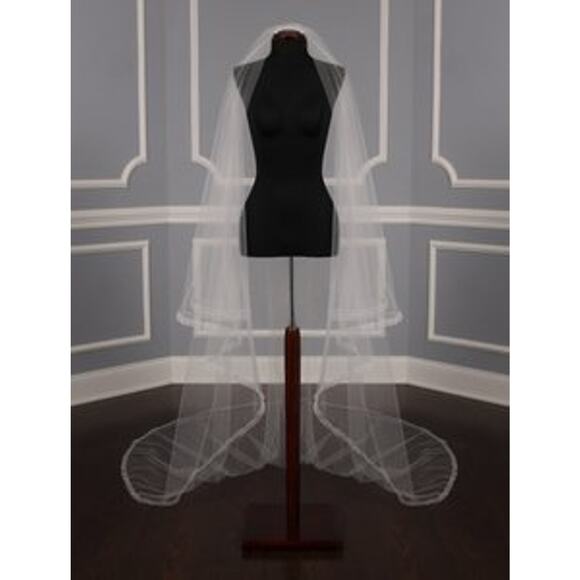 Your Dream Dress Exclusive 8881 Diamond White Chapel Foldover Bridal Veil main image 5